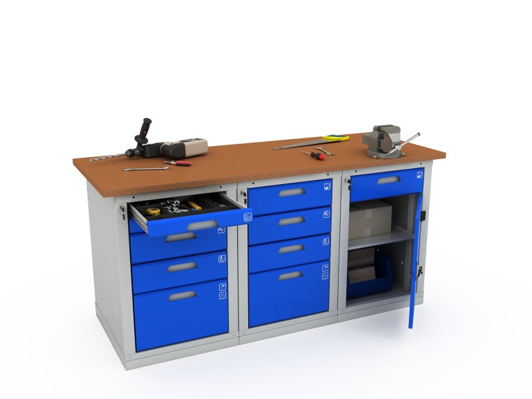 Верстак трехтумбовый WOKER PRO 3542.1800 купить в Москве Верстак трехтумбовый WOKER PRO 3542.1800 купить в Москве